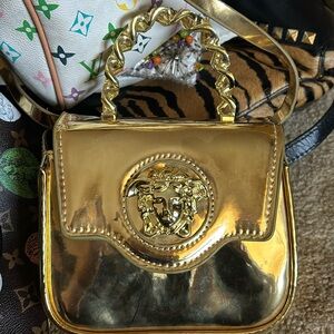 Mirrored gold mini bag
